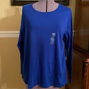 NWT true blue long sleeve tee 1X by JCP
